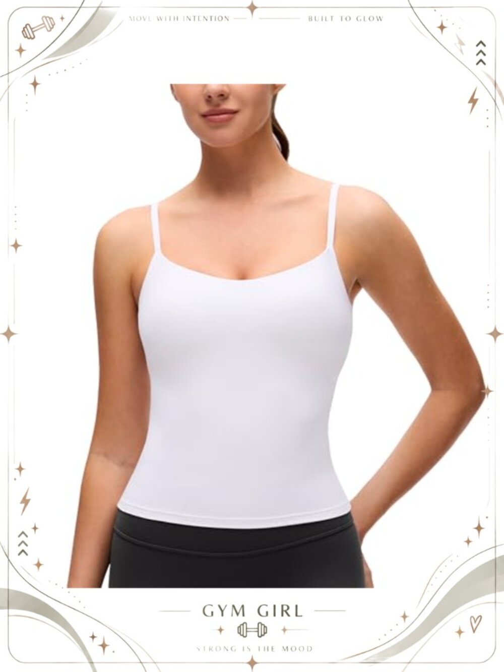 Butterluxe Molded Cup Tank Top Built-in Shelf Bra Cropped Yoga